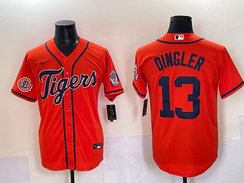 Men Detroit Tigers #13 Dingler Orange Game 2025 Nike MLB Jersey style 003